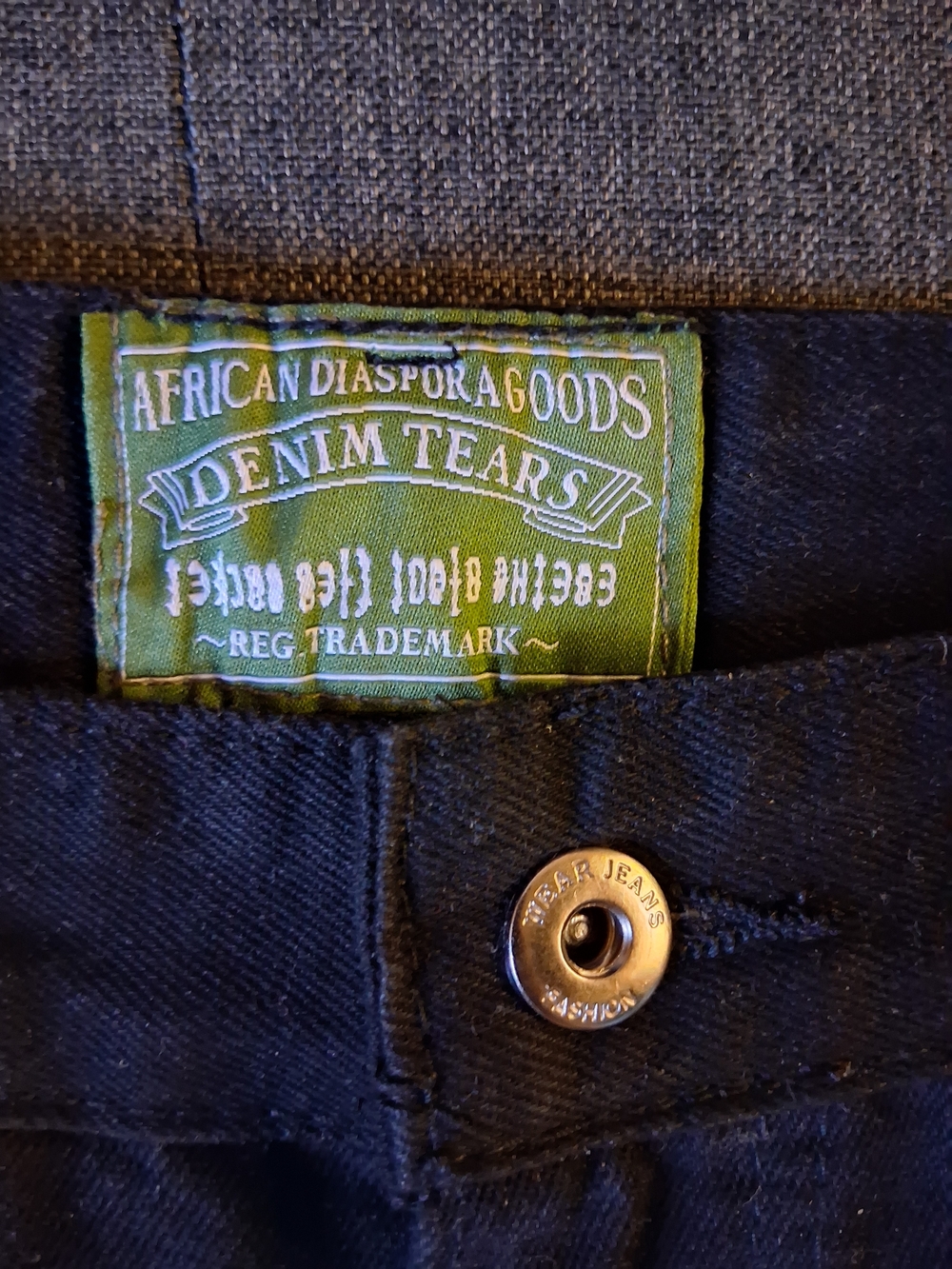 Denim Tears African Diaspora Goods Men’s Slim Straight Jeans - Black